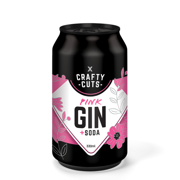 Crafty Cuts Pink Gin and Soda